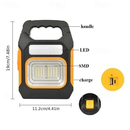 Multi-function Solar Powered Camping Light - 10 Watts, Rechargeable with Type-C Charging Port, 1 Pcs  by Wishshop