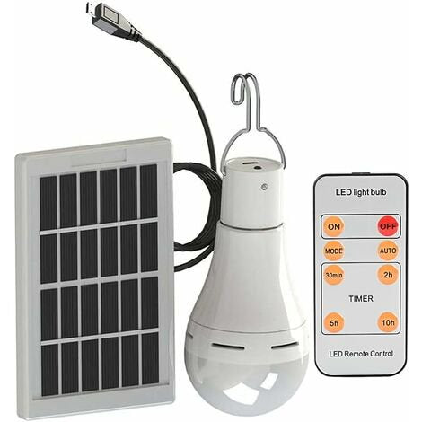 Solar LED Bulb Panel Solar Camping Light  by Wishshop